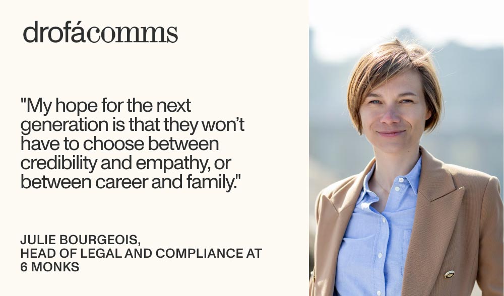 Julie Bourgeois, Head of Legal and Compliance at 6 Monks, featured in the Women Leading the Way series on women in crypto compliance