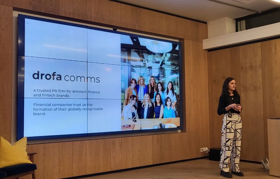 Drofa Comms presenting at Women in Web3 panel event at Rise community hub