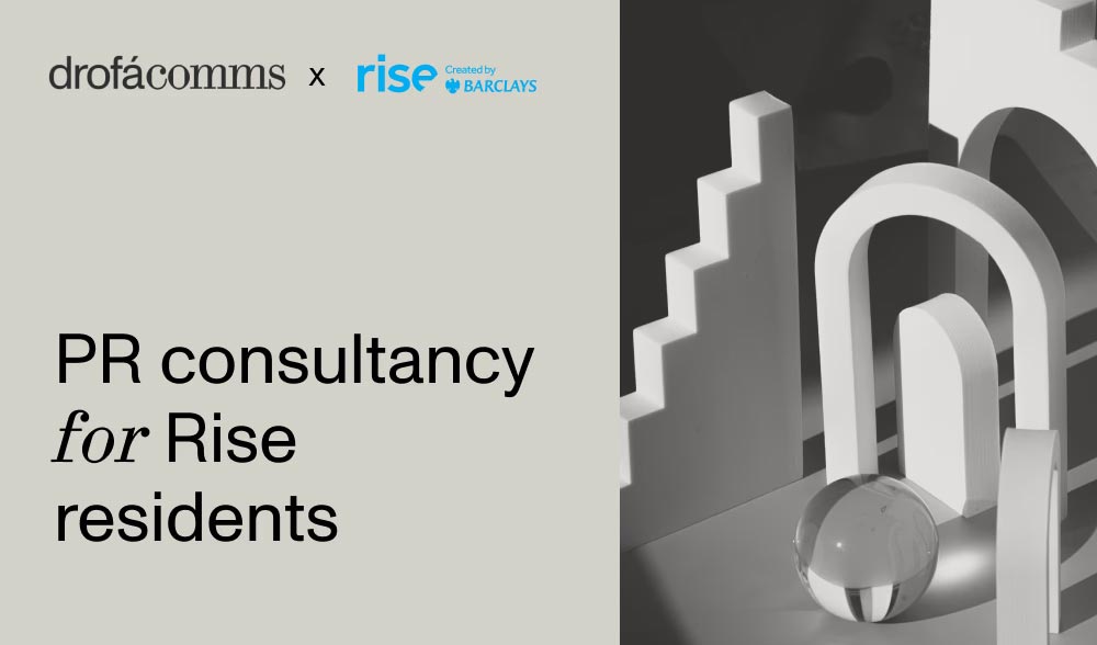 Drofa Comms team delivering fintech PR consultations at Rise community hub