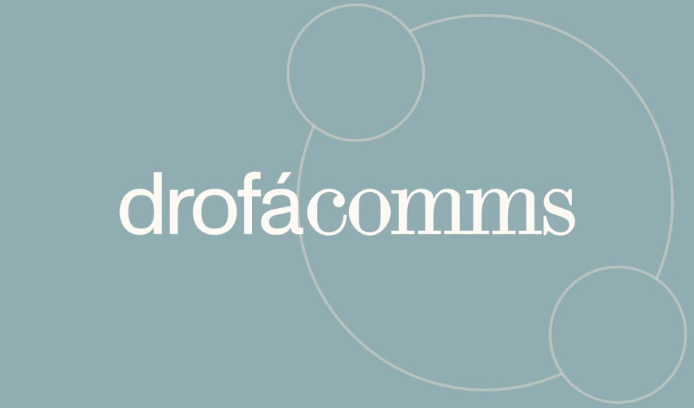 Drofa Comms refreshed logo as part of the PR agency rebranding