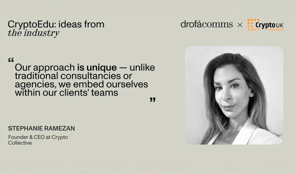 Stephanie Ramezan, Founder and CEO at The Crypto Collective, shares insights on crypto education for institutional and government audiences