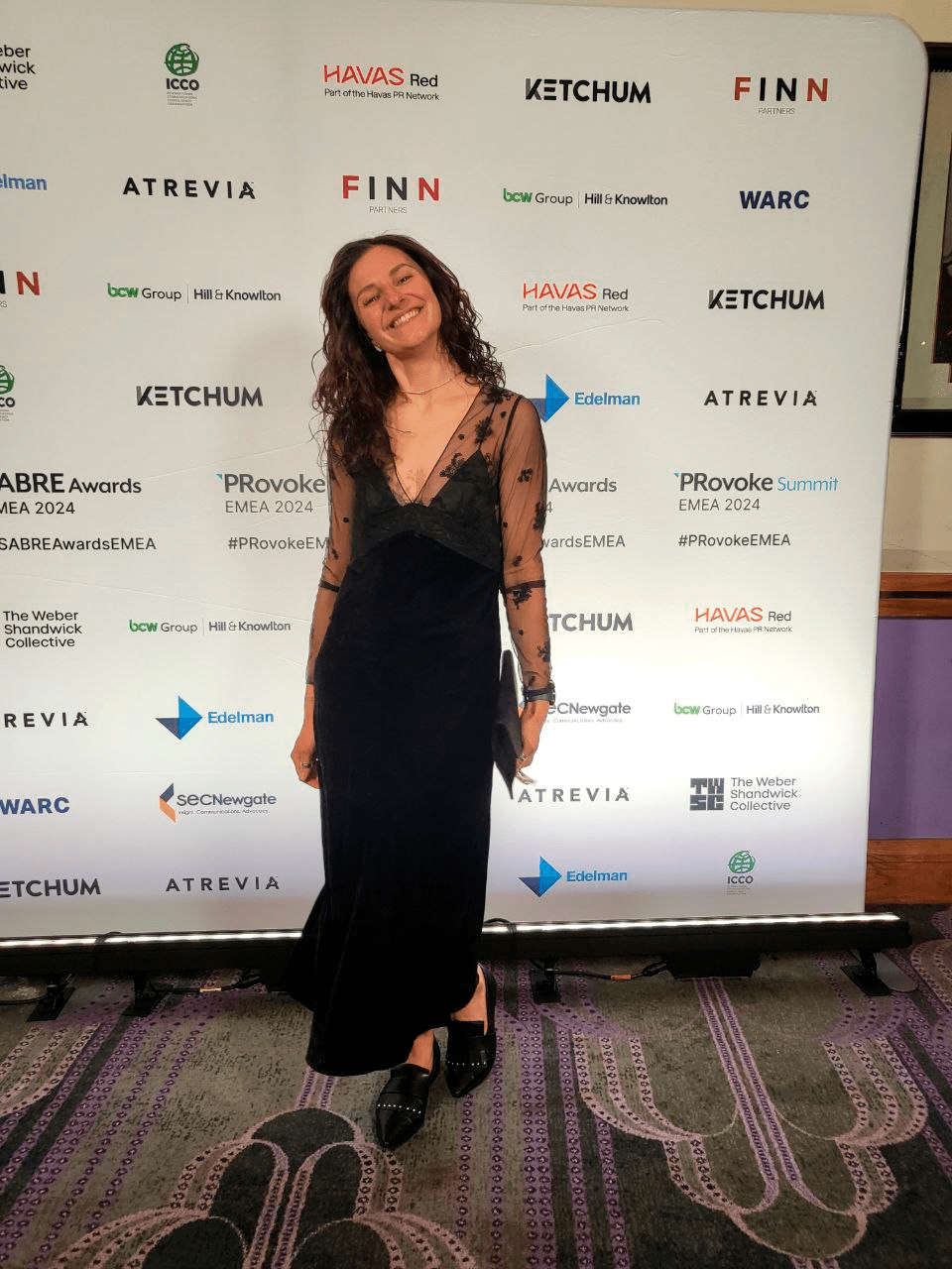 Masha Balanovich, Executive Director of Drofa Comms, at the PRovoke Media EMEA financial PR consultancies awards