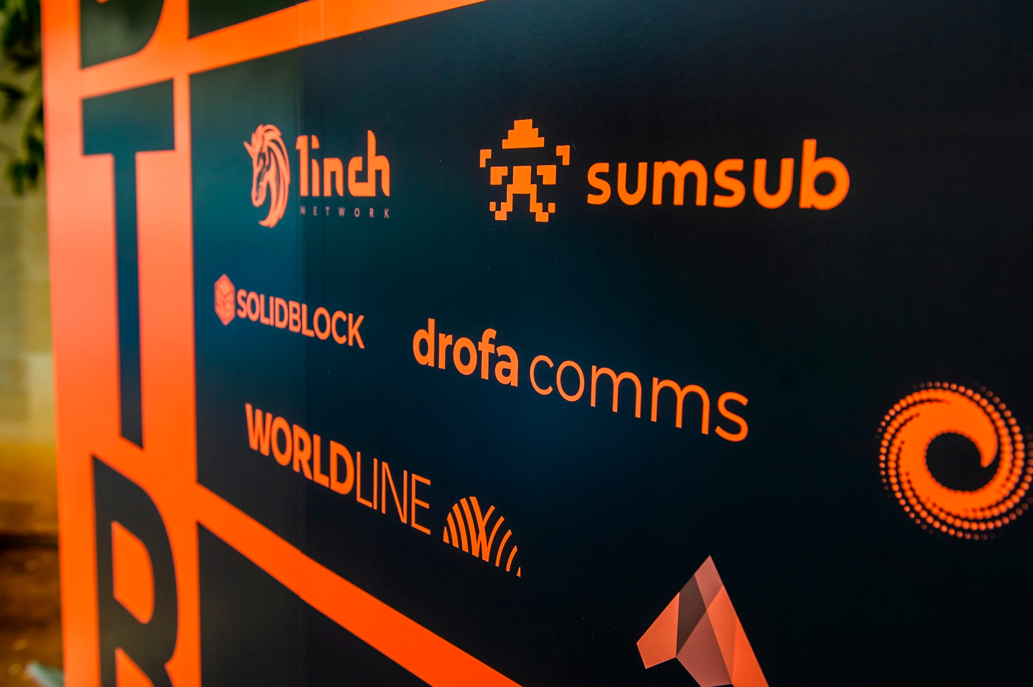Drofa Comms logo on the partner board at Big Time Summit Cyprus